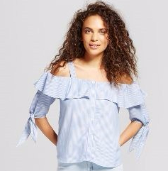 mossimo blue white pinstripe shirt