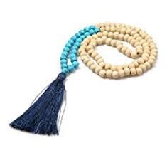 BALIBALI 8MM Wood Mala Bead Necklace Long Fashion Multicolor Tassel Charms Chain Necklace Handmade Beaded Pendant Necklace for Women Men - Google Search
